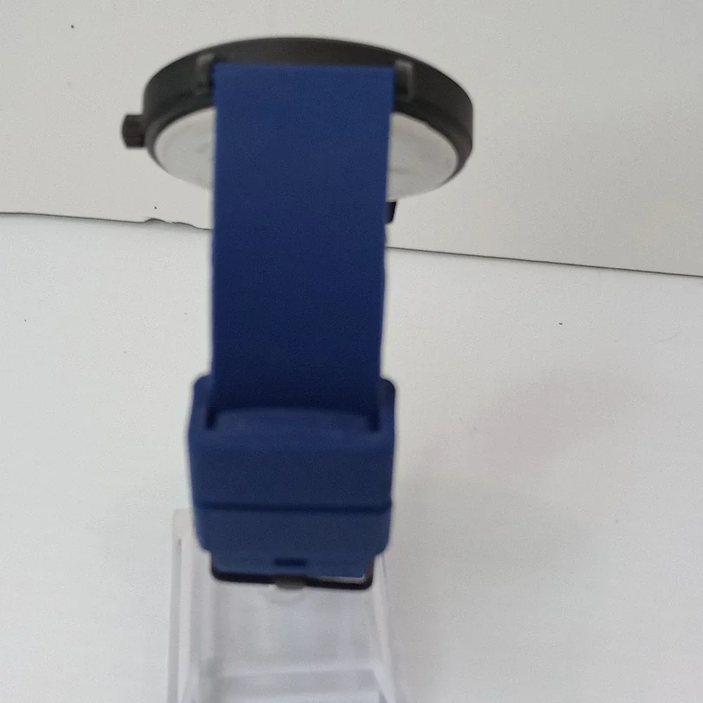 Skechers SR5122W Men 46mm Black & Blue Silicone Watch Japan Movement New Battery